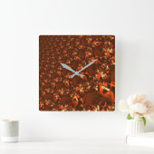 Braune Koralle, mit Prägung Quadratische Wanduhr (Zuhause)