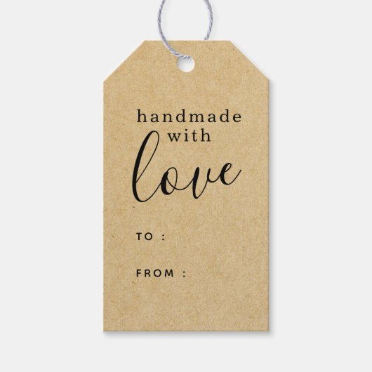 Braune Kraft Handgefertigt mit Personalisierter Li Geschenkanhänger (Vorderseite)