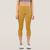 Braune Kreise Capri Leggings (Vorderseite)