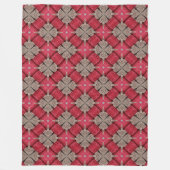 Braune Kreise und rotes Diamantmuster Fleecedecke (Vorderseite)
