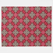 Braune Kreise und rotes Diamantmuster Fleecedecke (Vorderseite (Horizontal))