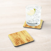 Braune Kronmarken auf Gelb Untersetzer (Rechte Seite)