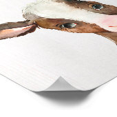 Braune Kuh Farm Kinderzimmer Drucken Poster (Ecke)