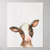 Braune Kuh Farm Kinderzimmer Drucken Poster (Vorne)