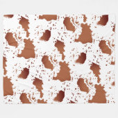 Braune Kuh Fleecedecke (Vorderseite (Horizontal))