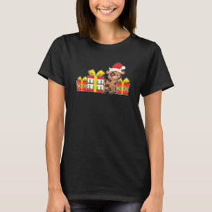 Braune Kuh mit Geschenken Süße Kuh Weihnachten T-Shirt