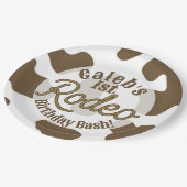 Braune Kuh Print Country Western Rodeo Party Pappteller (Schrägansicht)