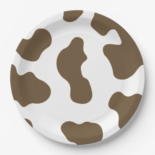 Braune Kuh Print Country Western Rodeo Party Pappteller (Vorderseite)