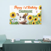 Braune Kuh Sonnenblume Mädchen Erstgeburt Banner (Messeveranstaltung)