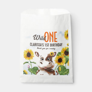 Braune Kuh Sonnenblume Mädchen Erstgeburt Geschenktütchen