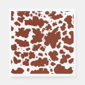 Braune Kuh Spots Print Cowboy Bauer Serviette (Vorderseite)
