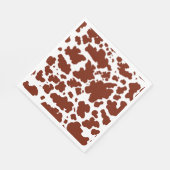 Braune Kuh Spots Print Cowboy Bauer Serviette (Ecke)