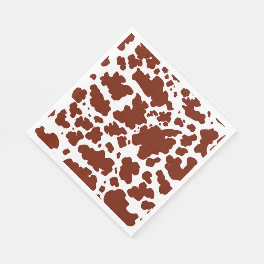 Braune Kuh Spots Print Cowboy Bauer Serviette (Ecke)