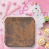 Braune Kuhdruck-Papierplatten Pappteller (Party)