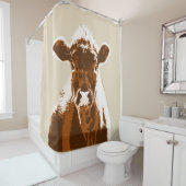 Braune Kuhfarm Duschvorhang (Beispiel)