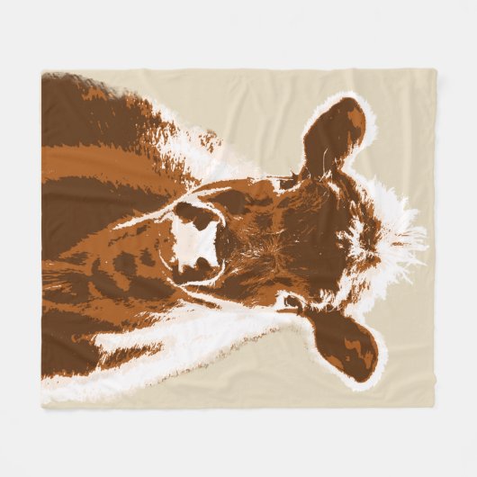 Braune Kuhfarm Fleecedecke (Vorderseite (Horizontal))