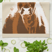 Braune Kuhfarm Geschirrtuch (Gefaltet)