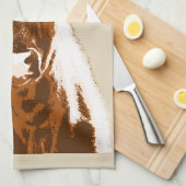 Braune Kuhfarm Geschirrtuch (Viertel Falte)