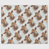 Braune Kuhfarm im Aquarellstil Geschenkpapier (Flach)