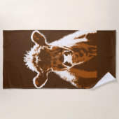 Braune Kuhfarm Strandtuch (Vorderseite)