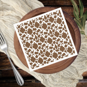 Braune Kuhflecken Faux-Rindleder-Muster Serviette
