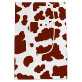 Braune Kuhhaut Textur Tierdruck Mittlere Geschenktüte (Rückseite)