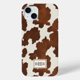 Braune Kuhleder-Monogramm Case-Mate iPhone Hülle