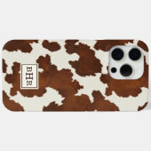 Braune Kuhleder-Monogramm Case-Mate iPhone Hülle (Rückseite (Horizontal))