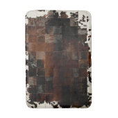Braune Kuhleder-Patchwork-Prints Badematte (Vorderseite Vertikal)