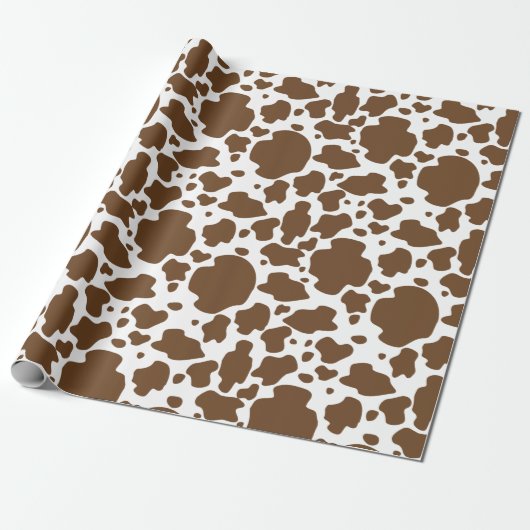 Braune Kuhstumpf Imitate Cowhide Muster Geschenkpapier (Ungerollt)