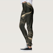 Braune Kurven und Abrundung im dunkelbraunen Bild Leggings (Links)