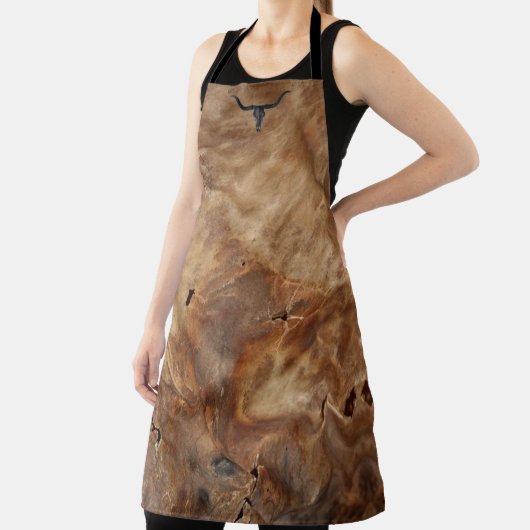 Braune Lederkuh Umhänge Print All-Over Print Schür Schürze (InSitu)