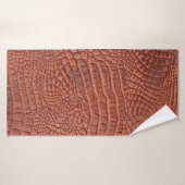 Braune Ledertextur,abstrakt,a Badehandtuch (Badehandtuch)