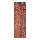 Braune Ledertextur,abstrakt,a Thermosbecher (Rückseite)