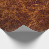 Braune Ledertextur, abstrakt, kunstvoll, künstlich Geschenkpapier (Ecke)