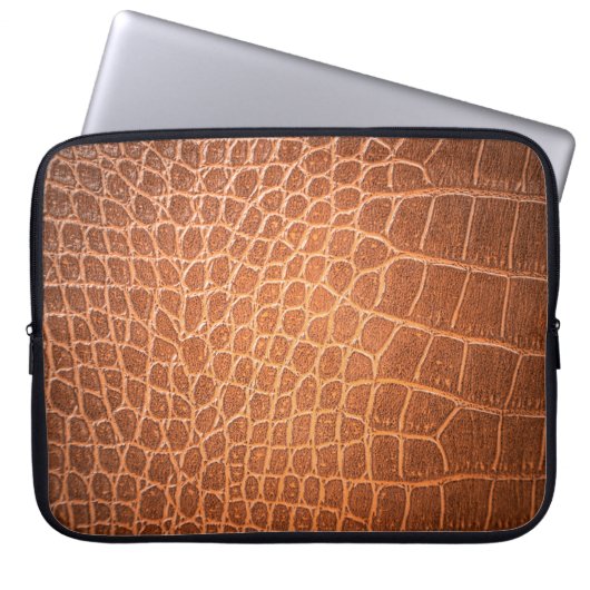 Braune Ledertextur für den Hintergrund Laptopschutzhülle (Vorderseite)