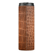 Braune Ledertextur für den Hintergrund Thermosbecher (Rückseite)