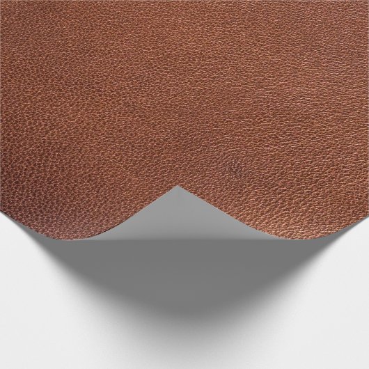 Braune Ledertextur Geschenkpapier (Ecke)