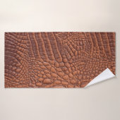 Braune Ledertextur im Hintergrund, gefallen,abstra Badehandtuch (Badehandtuch)