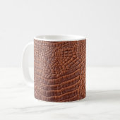 Braune Ledertextur im Hintergrund, gefallen,abstra Kaffeetasse (Vorderseite Links)