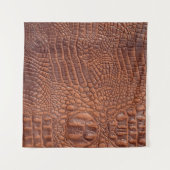 Braune Ledertextur im Hintergrund, gefallen,abstra Wandteppich (Vorderseite (Horizontal))