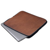 Braune Ledertextur Laptopschutzhülle (Vorne Knopf)