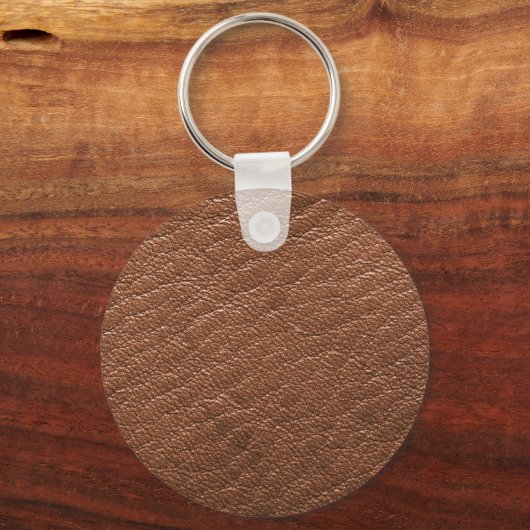 Braune Ledertextur Schlüsselanhänger (Vorderseite)