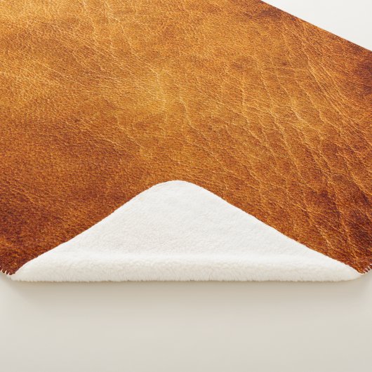 Braune Ledertextur Sherpadecke (3/4)