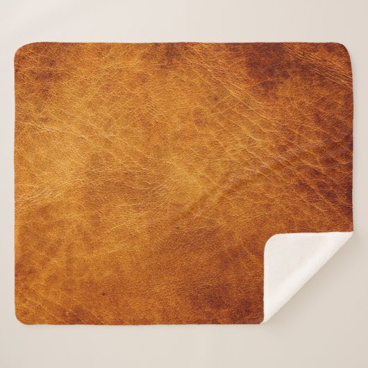 Braune Ledertextur Sherpadecke (Vorderseite (Horizontal))