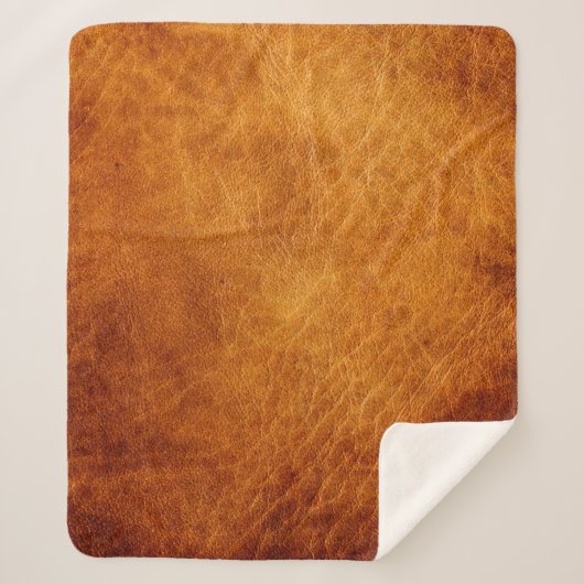Braune Ledertextur Sherpadecke (Vorderseite)