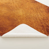 Braune Ledertextur Sherpadecke (3/4)