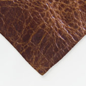 Braune Ledertur, Leder, Textur, abstrakt, Accessoi Fleecedecke (Ecke)