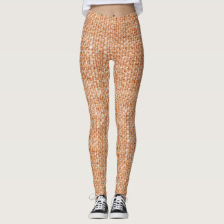 Braune Leinenleinwand Textur Hintergrund Leggings