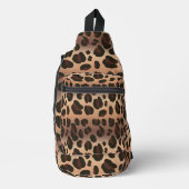 Braune Leopard Print Crossbody Sling Bag (Vorderseite)